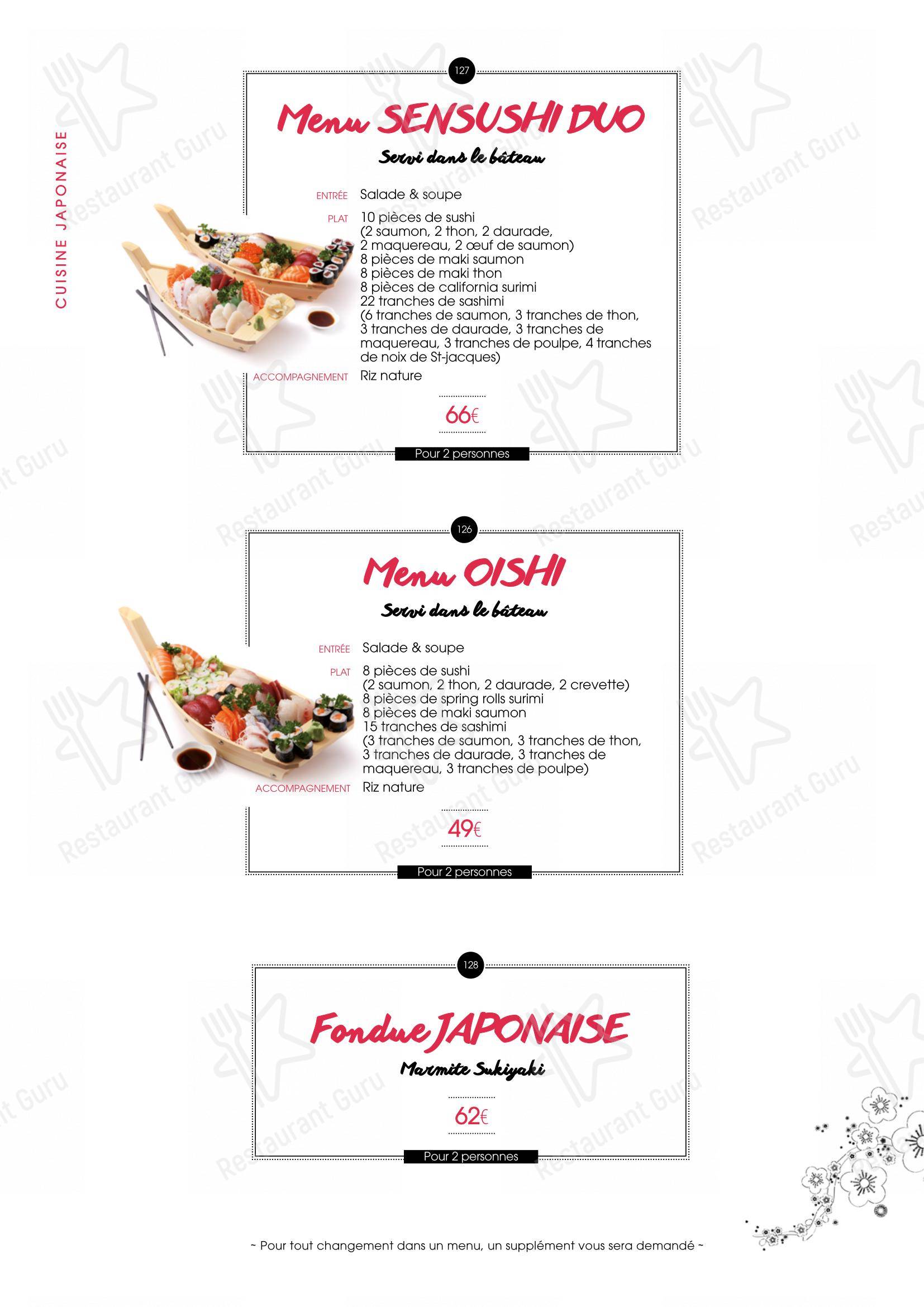 SenSushi dans Huningue - Menu