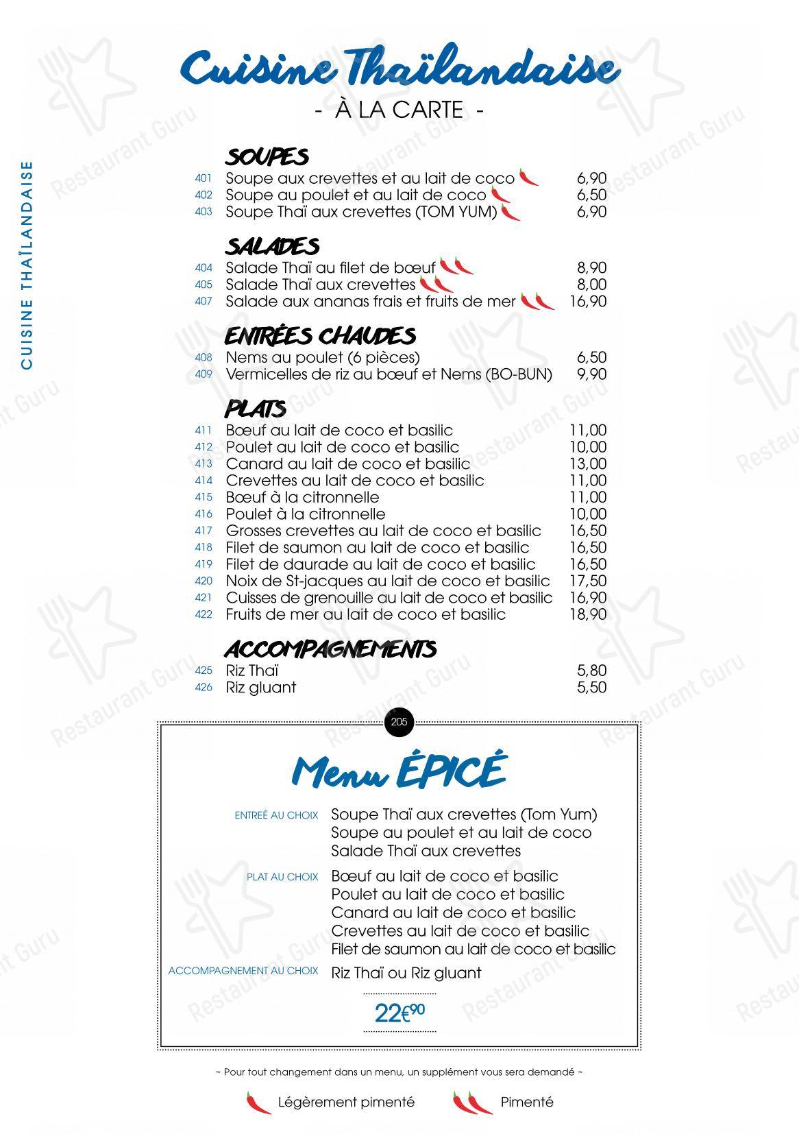 Menu bar pour SenSushi dans Huningue