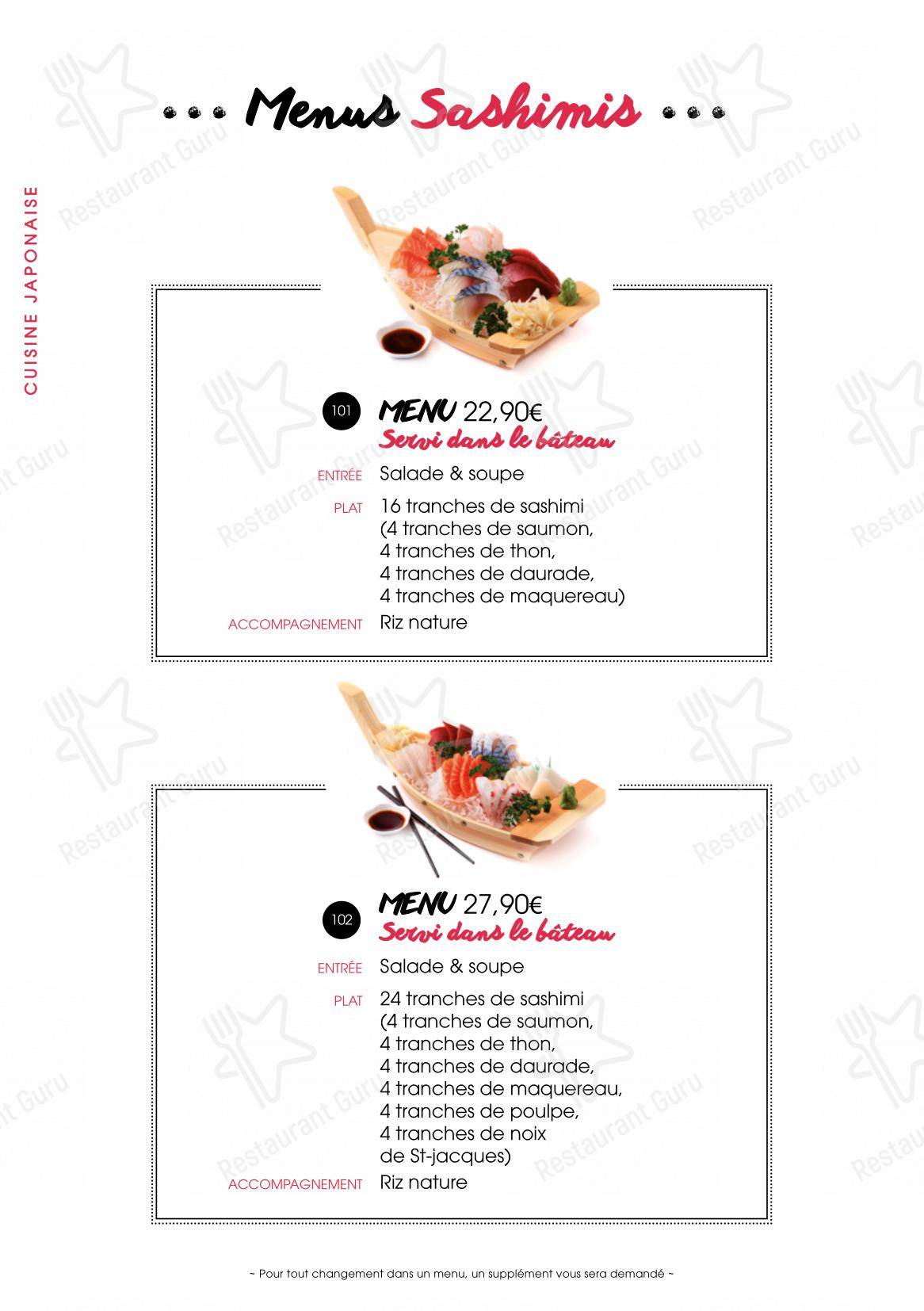 Menu pour SenSushi - Menu bar
