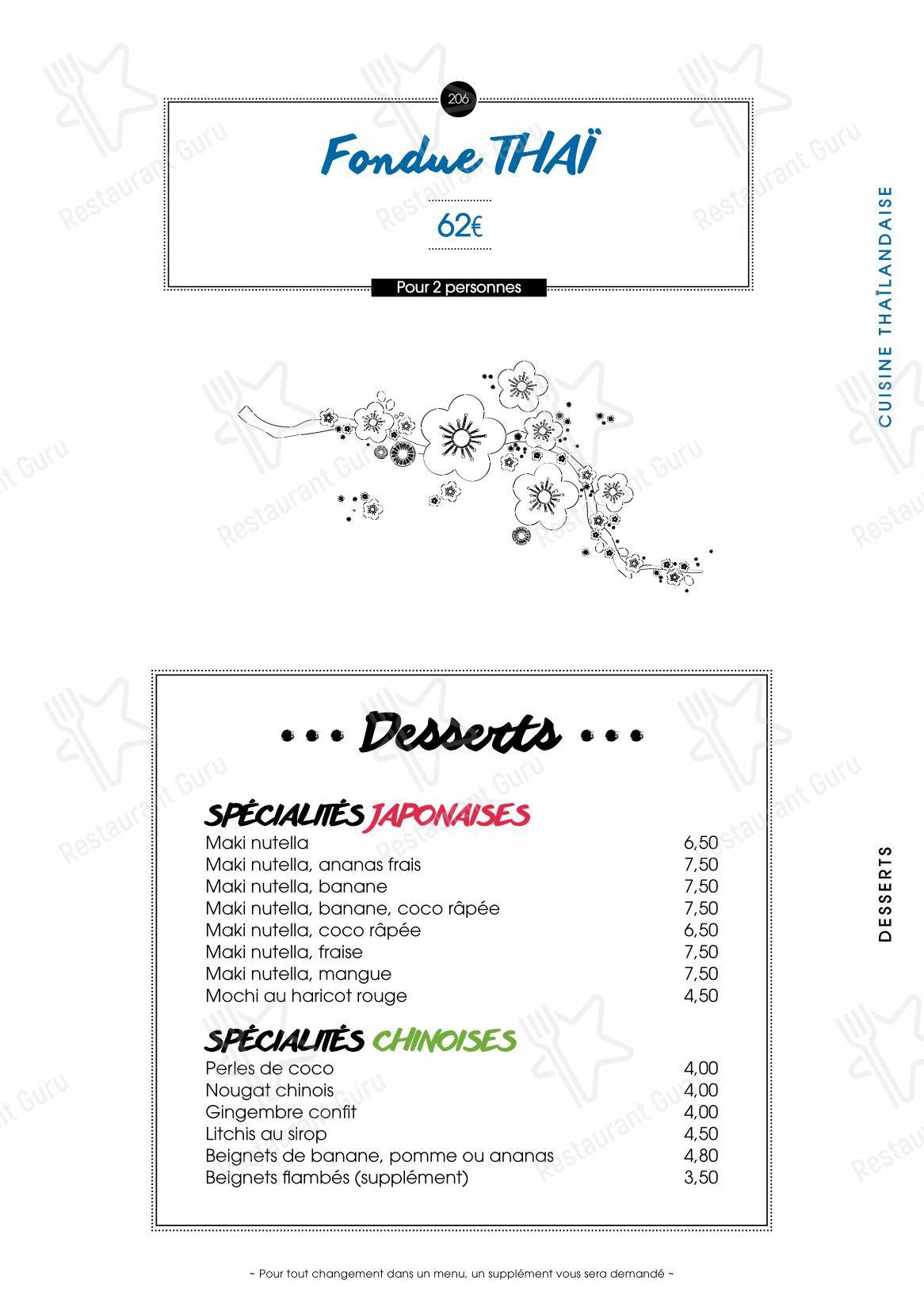 SenSushi dans Huningue - Menu bar