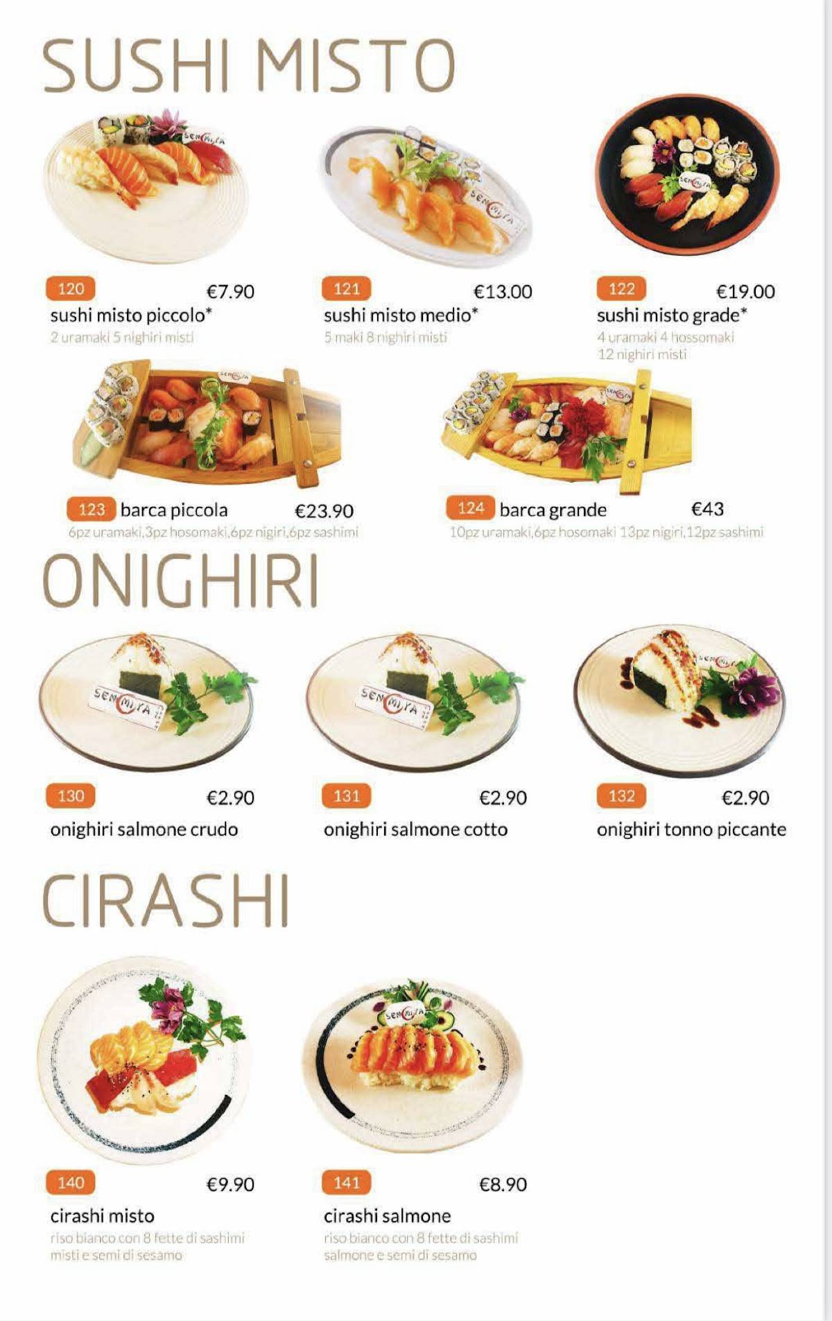 Menu di Senmiya 