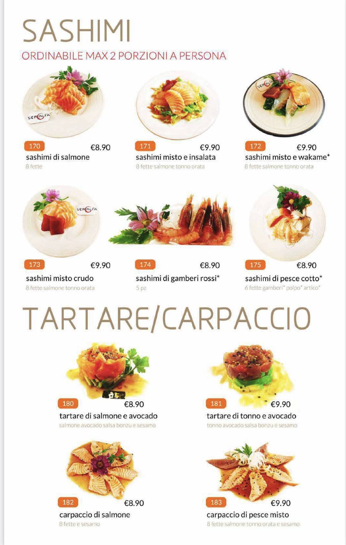 Menu di Senmiya 