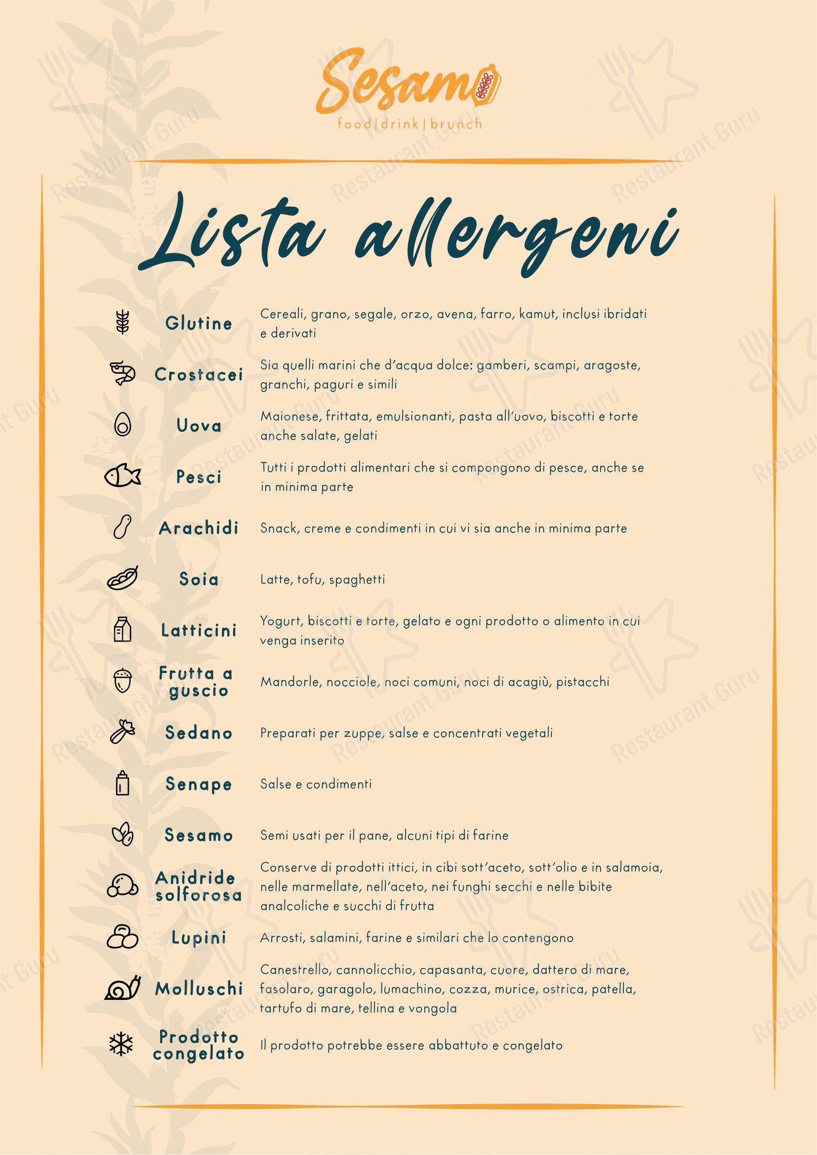 Menu di Sesamo - Menu