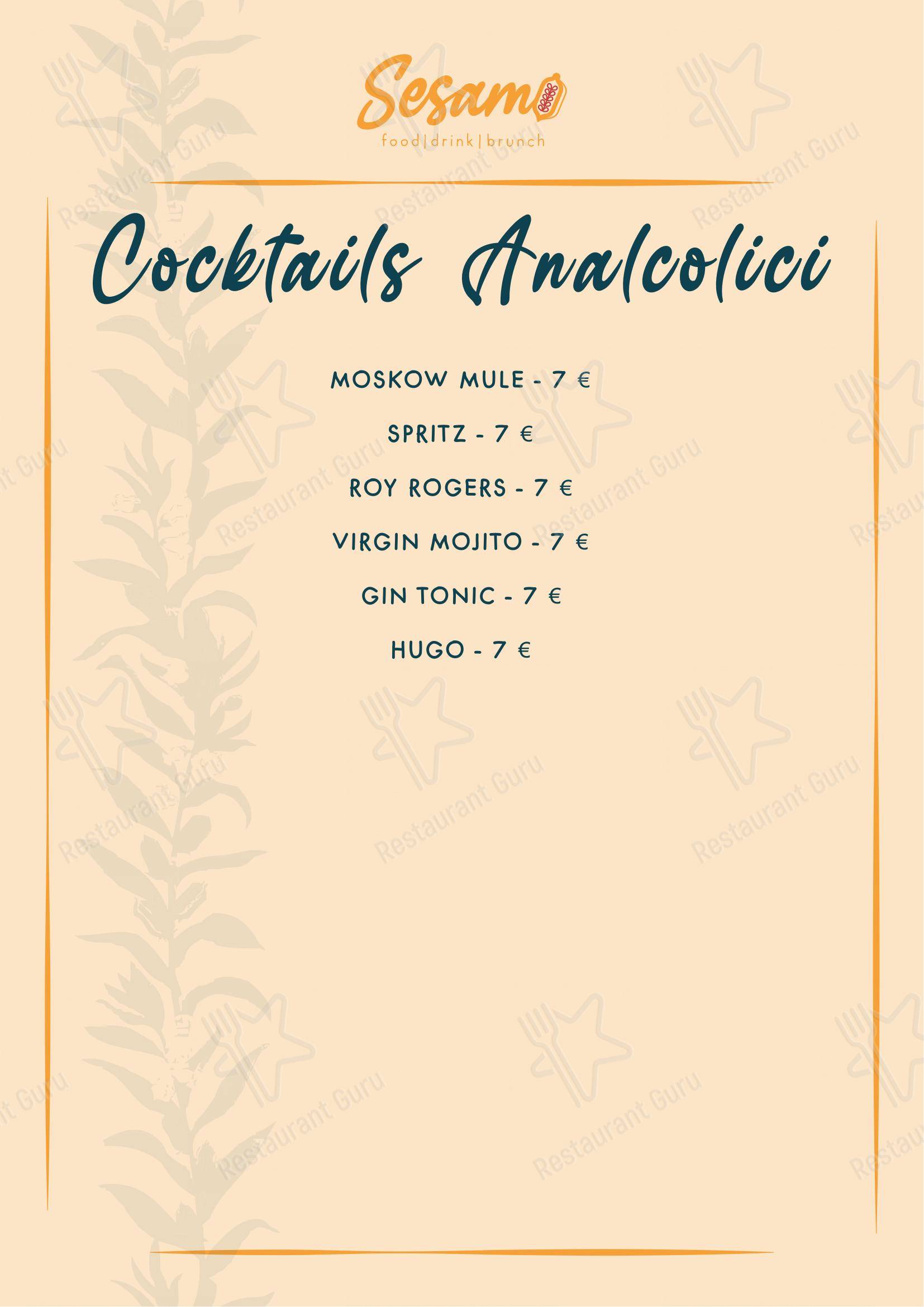 Sesamo in Fucecchio - Menu