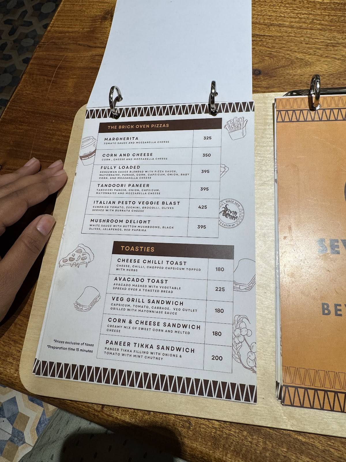Seven Beans menu