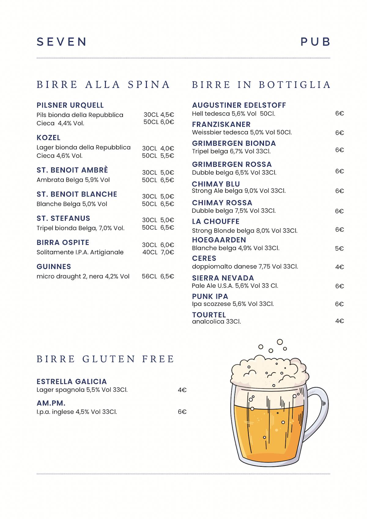 Menu di Seven Pub 