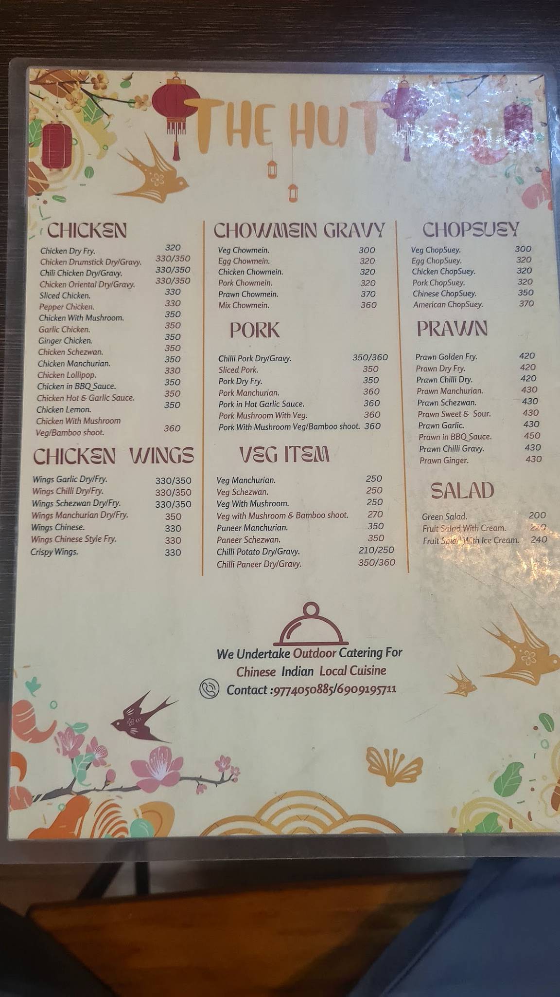 The Hut Restaurant - Shillong menu