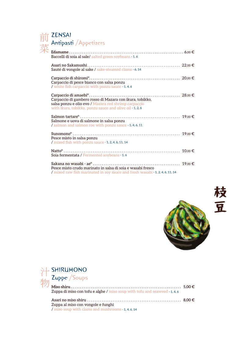 Menu di Shiroya - ristorante giapponese 
