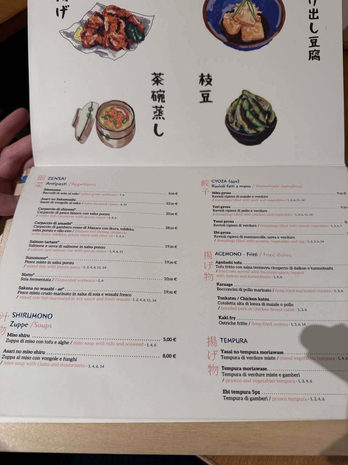 Menu di Shiroya - ristorante giapponese 