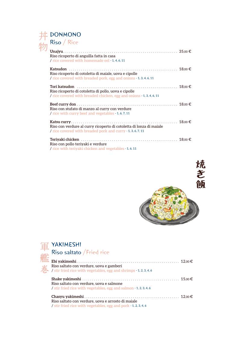 Menu di Shiroya - ristorante giapponese 