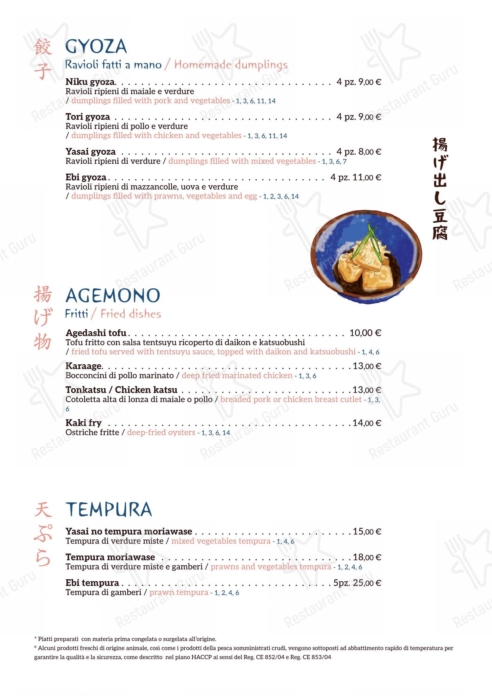 Menu per Shiroya - ristorante giapponese ristorante