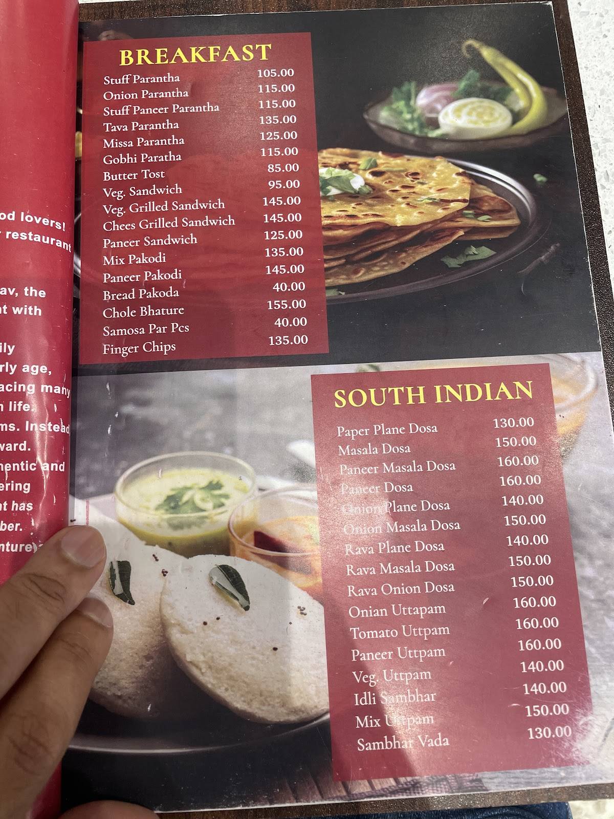 Shiva Dhaba Mama Yadav Athsaini, Hapur menu