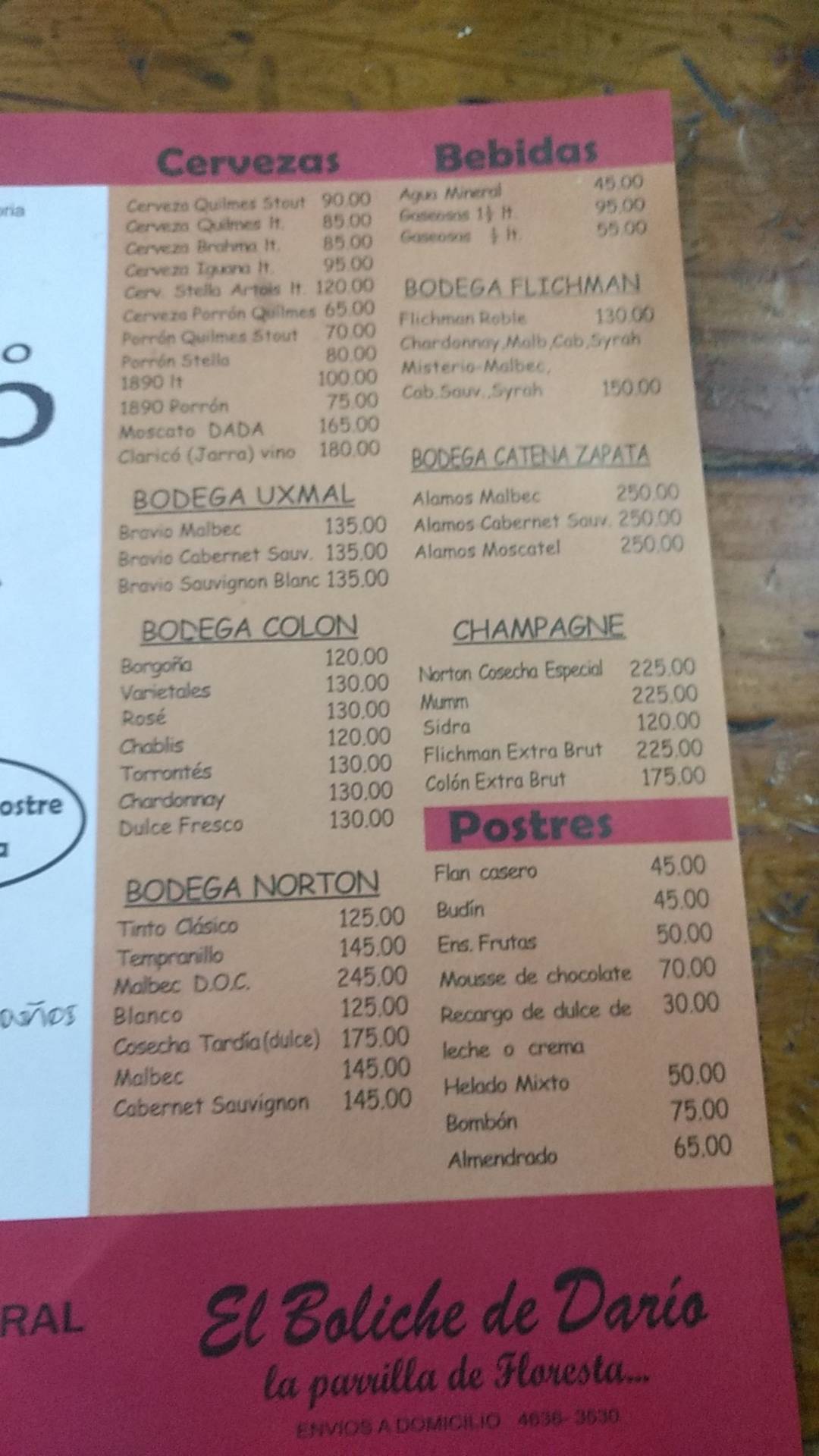 Menu at Si No Corro Me Pizza restaurant, Buenos Aires