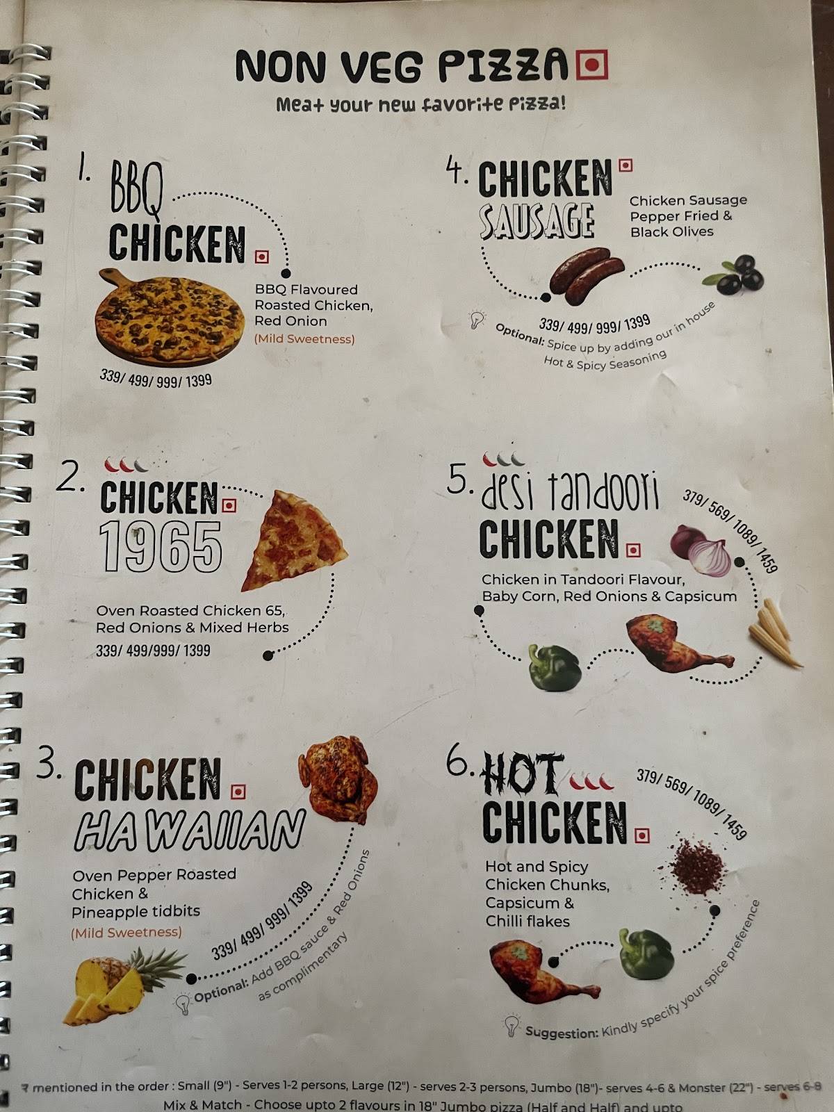 Sijis Pizza Street menu