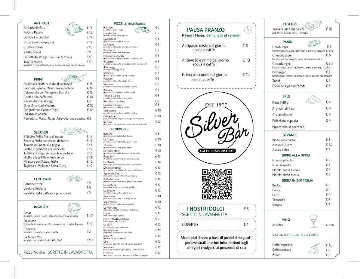 Menu di Silver Bar 