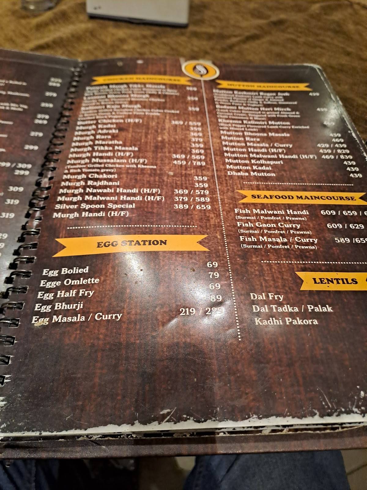 Silver Spoon Restaurant & Bar menu