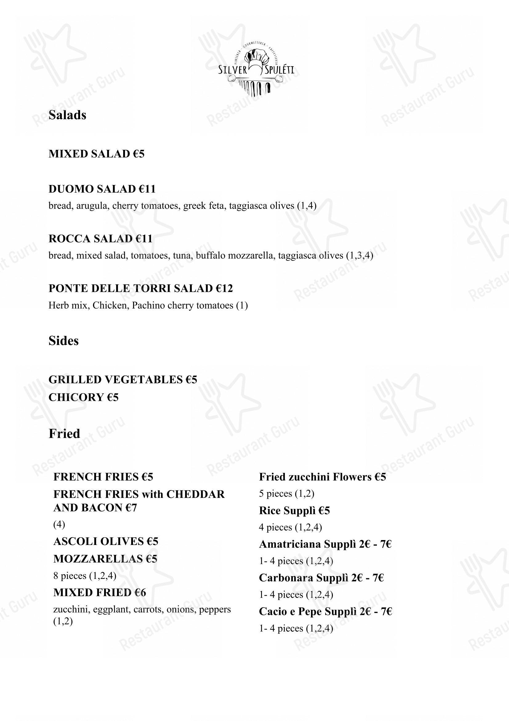 Menu di Silver Spuleti - Menu