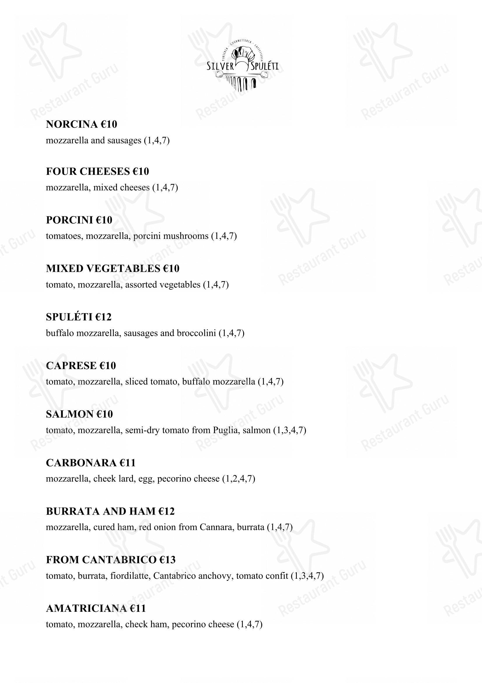 Menu di Silver Spuleti - Menu