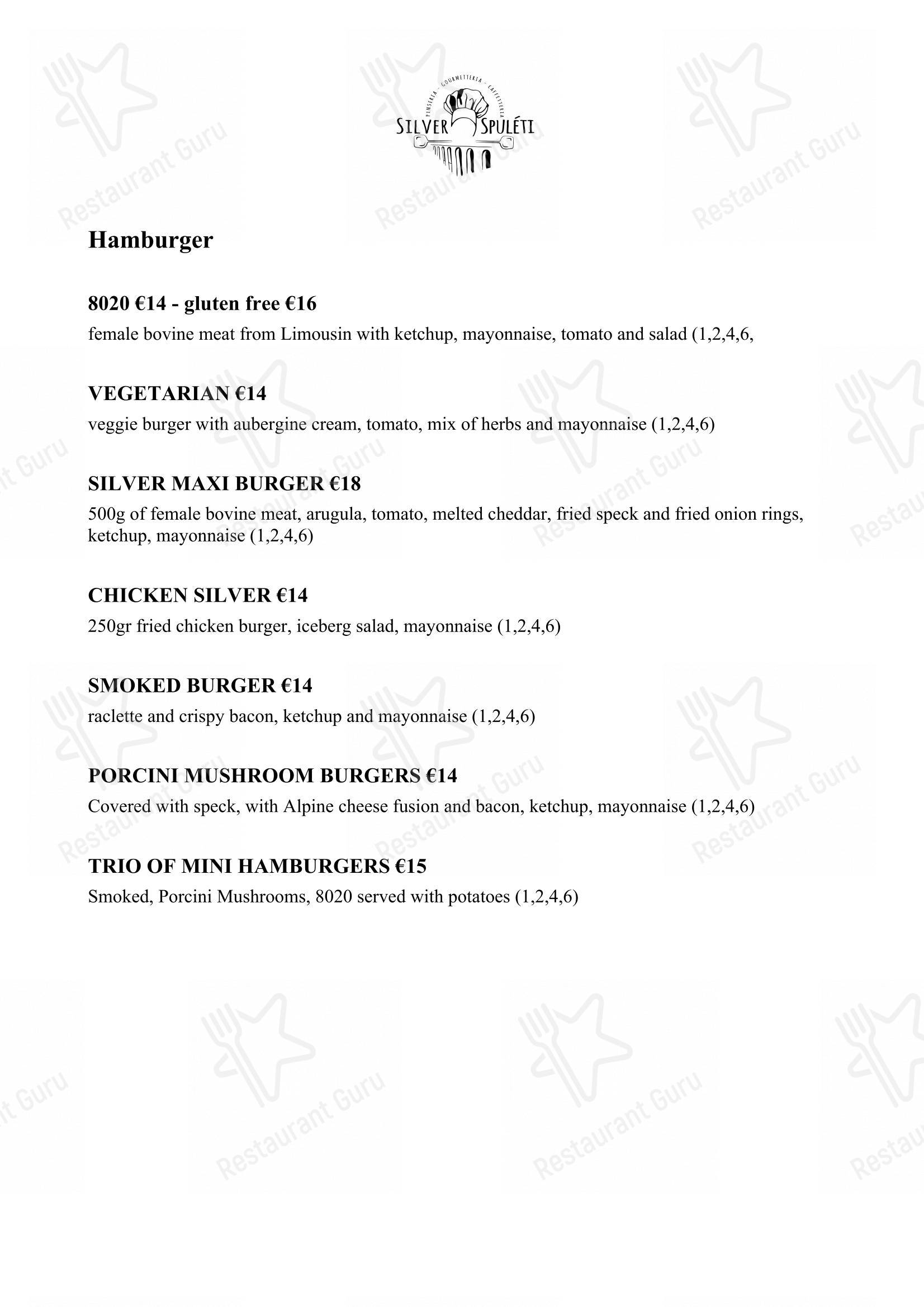 Menu di Silver Spuleti - Menu