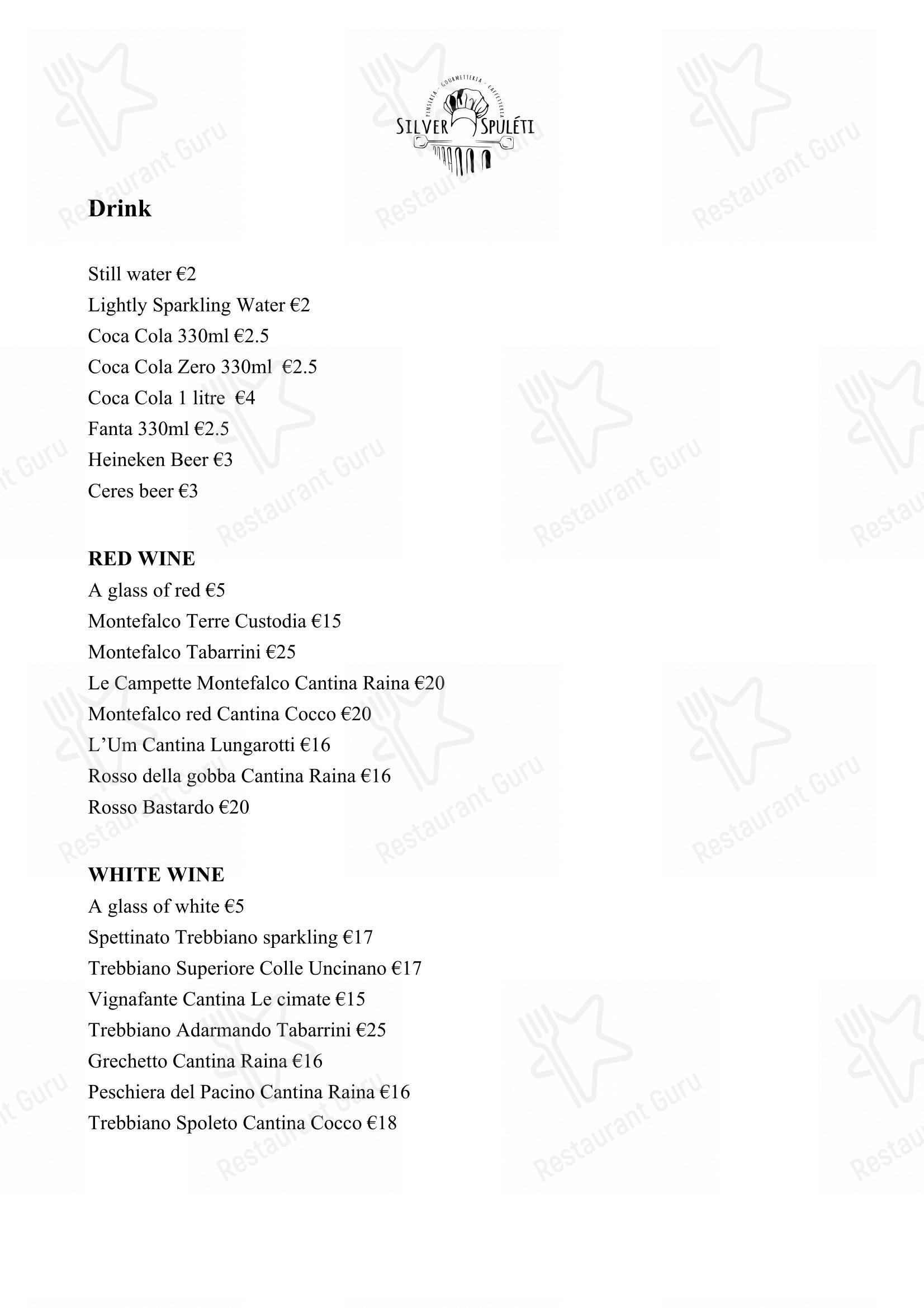 Silver Spuleti in Spoleto - Menu