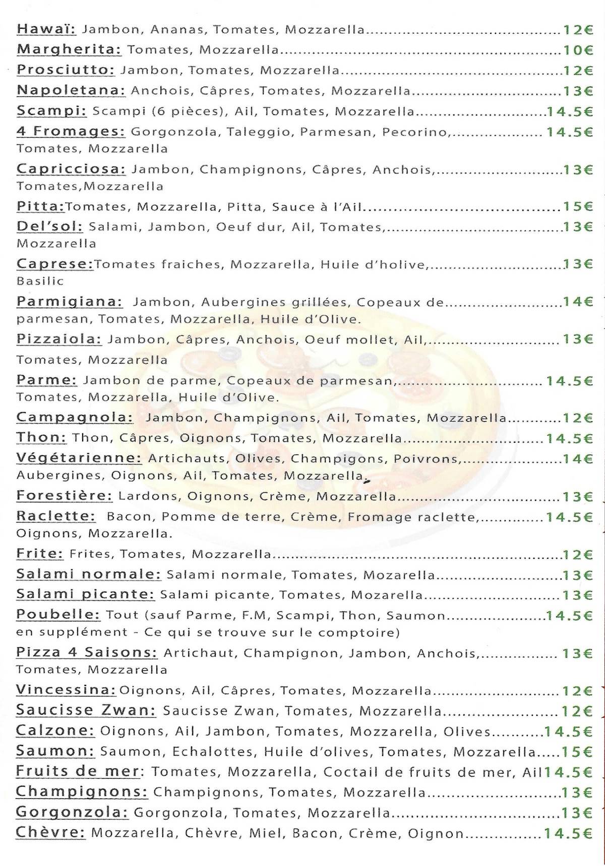 Menu de Simpatico Pepe