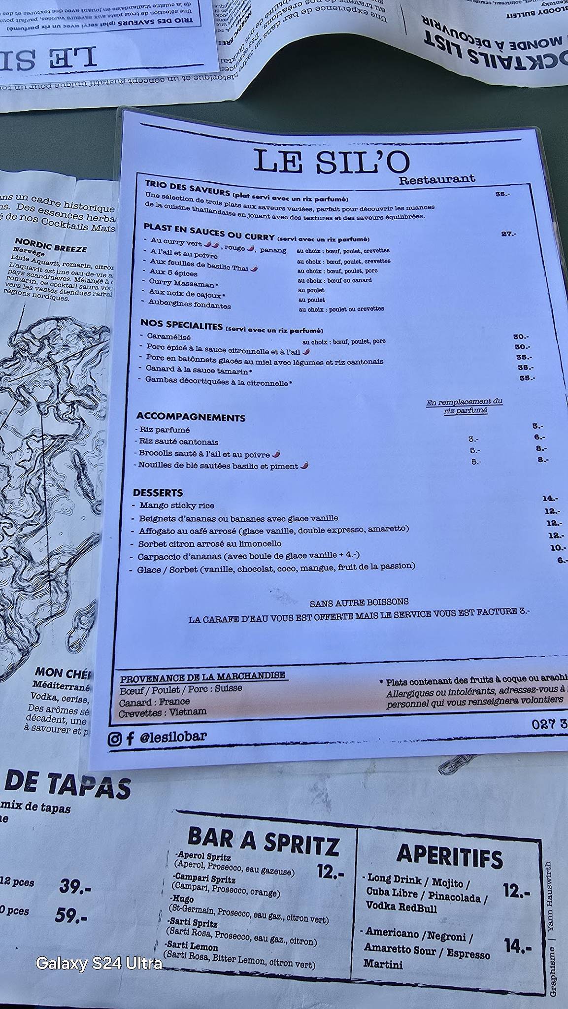 Menu di LE SIL'O 