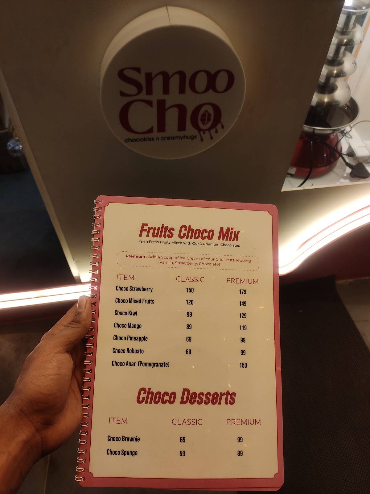 Smoocho menu