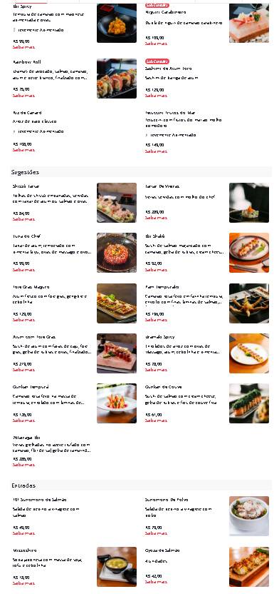 Soho: Sushi, Sashimi, Yakisoba, Happy Hour, Vinhos, Eventos, Delivery, Lago Sul cardápio