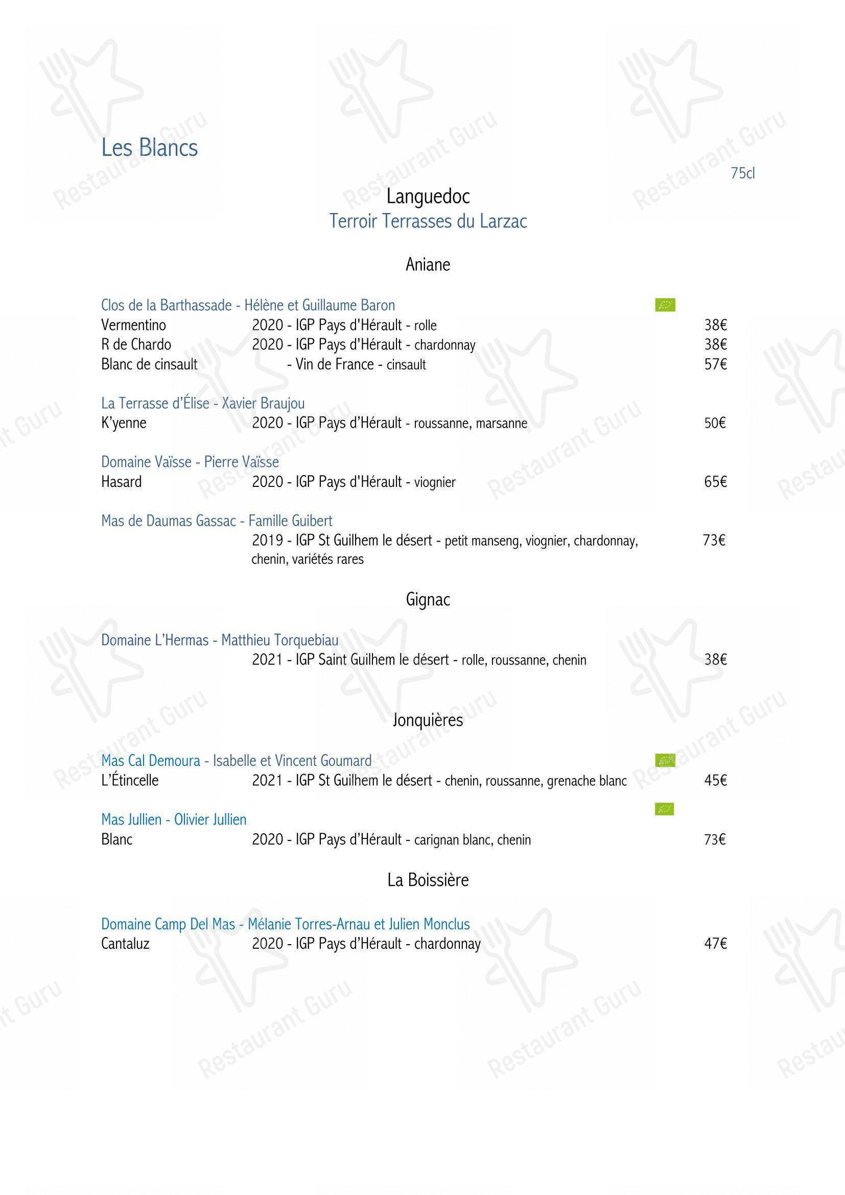Menu pour SouKa Bistrot des Vins - Restaurant Caviste Bar a Vins - Menu