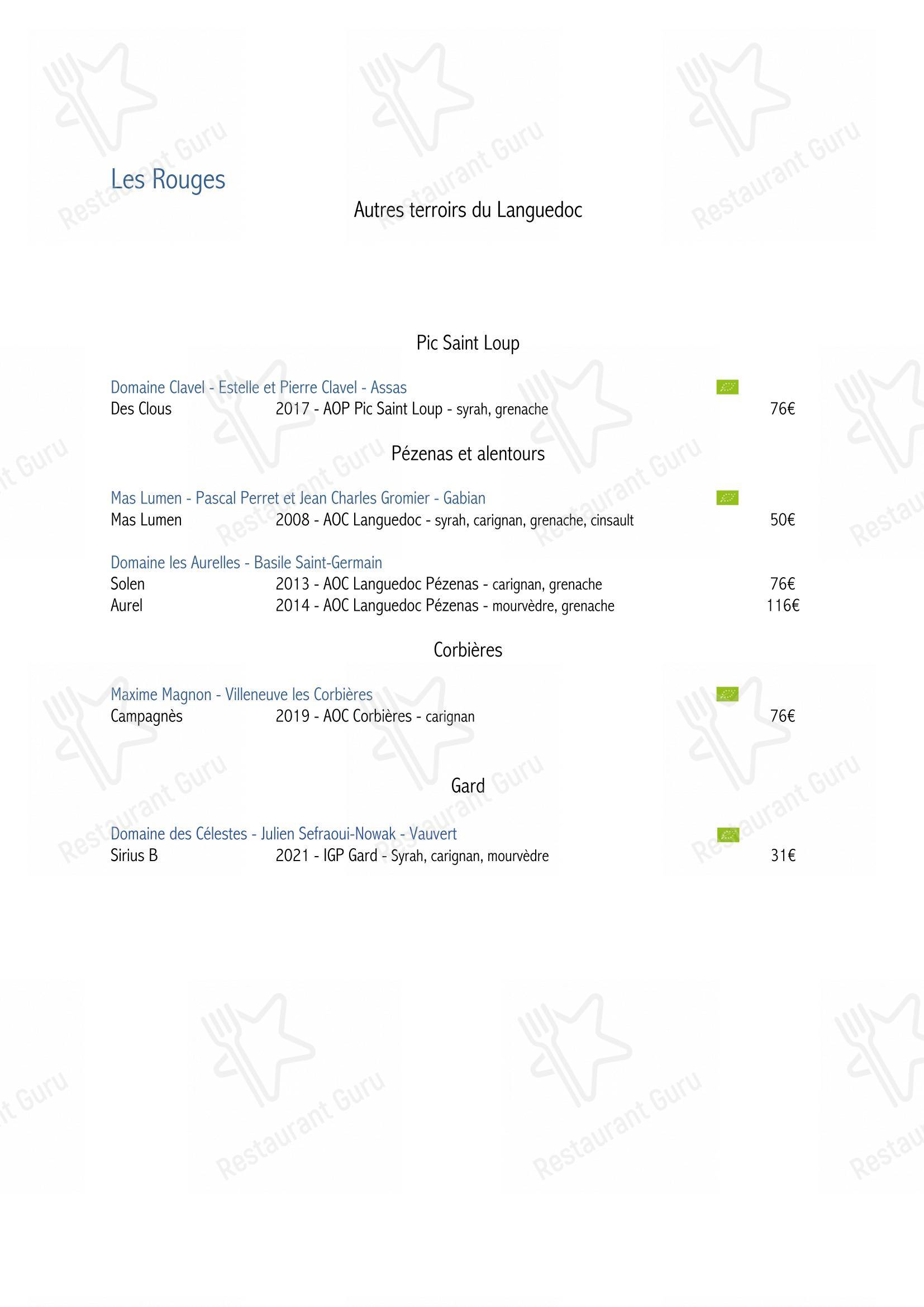 Menu pour SouKa Bistrot des Vins - Restaurant Caviste Bar a Vins dans Aniane