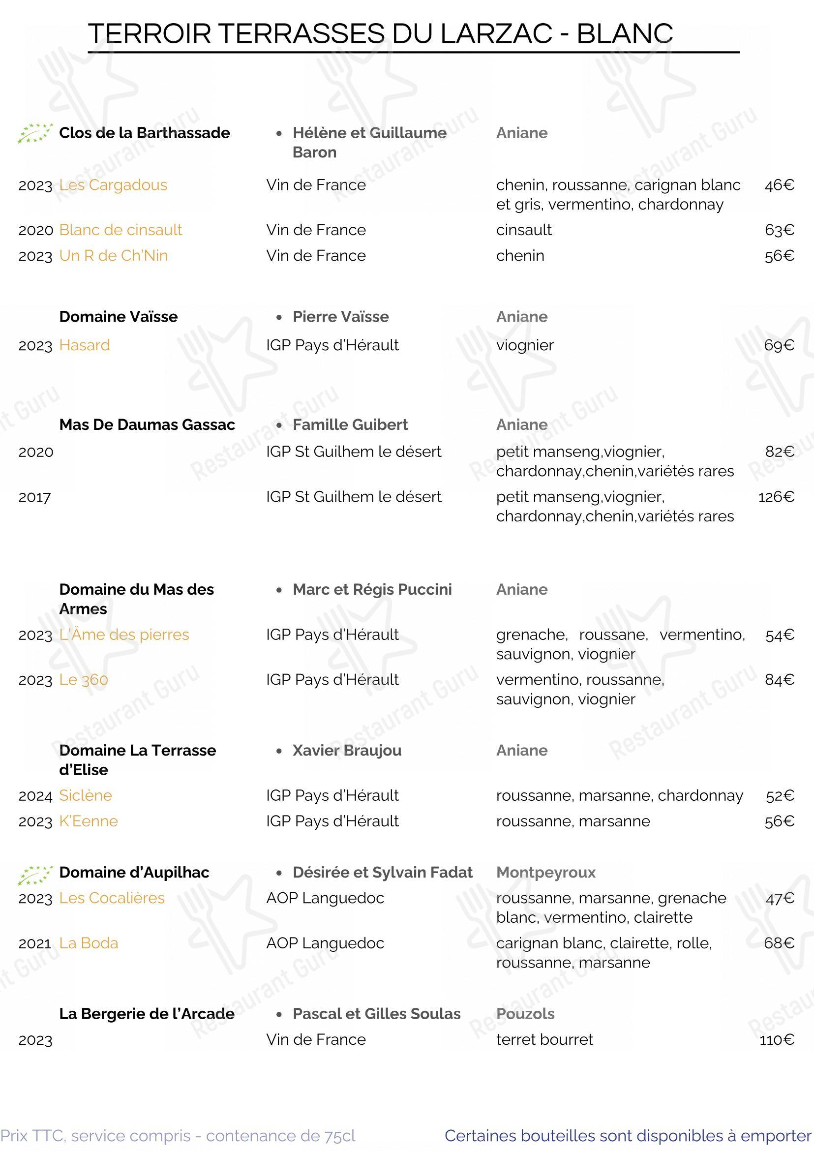 Menu pour SouKa Bistrot des Vins - Restaurant Caviste Bar a Vins - Menu bar