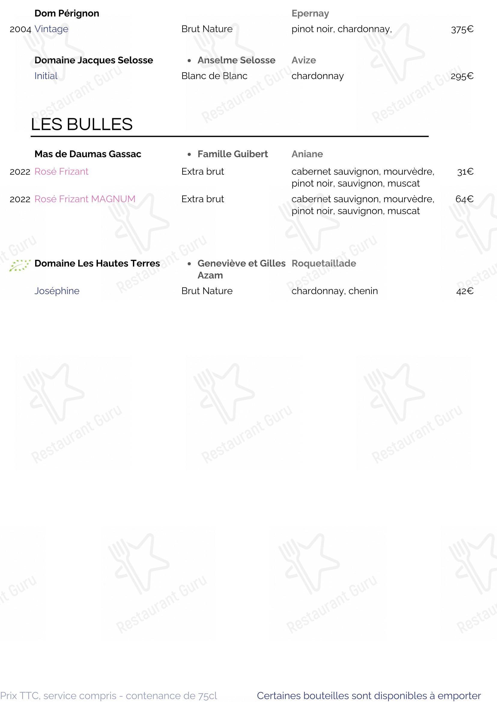 Menu bar pour SouKa Bistrot des Vins - Restaurant Caviste Bar a Vins dans Aniane
