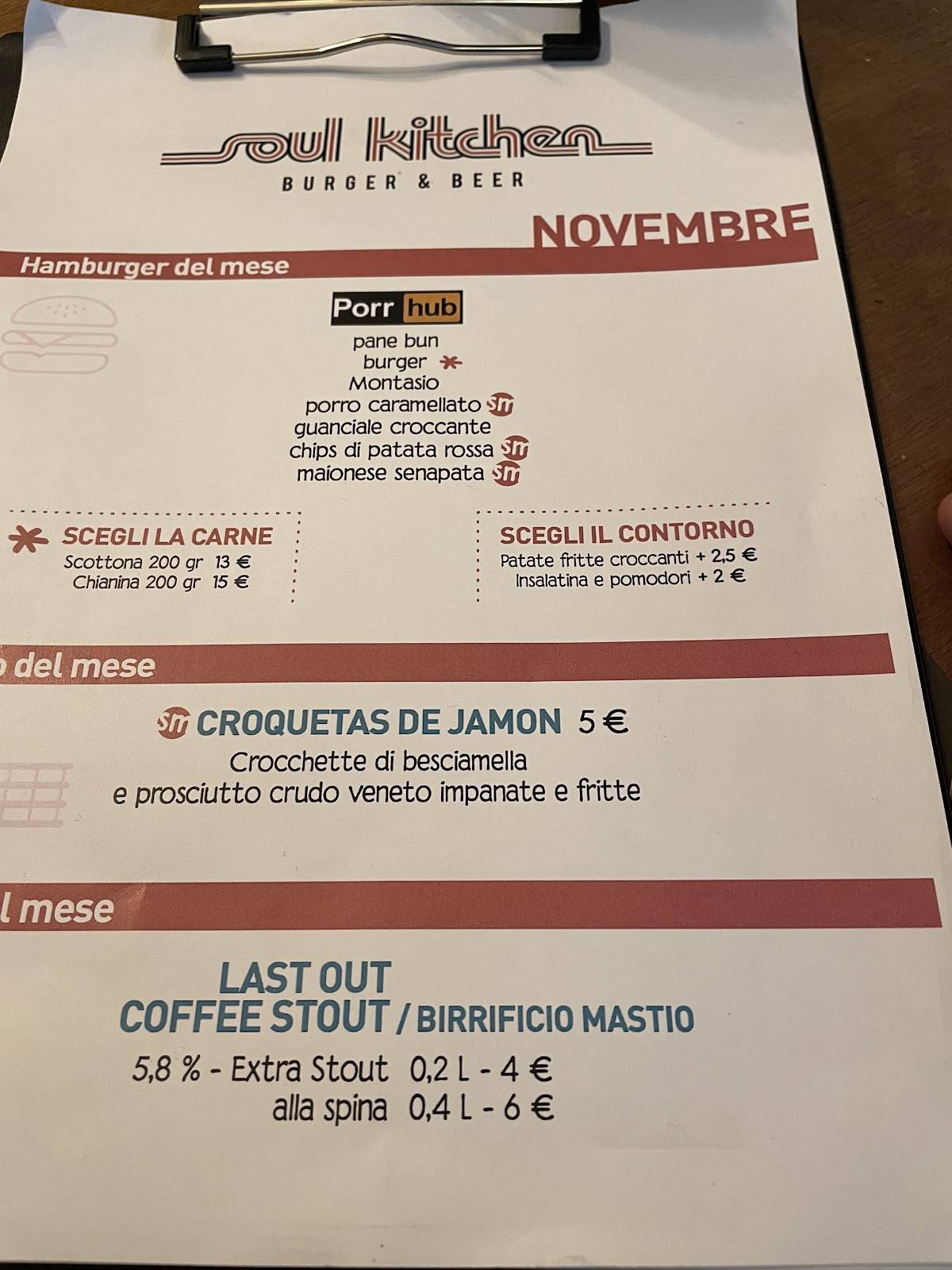 Menu di Soul Kitchen 