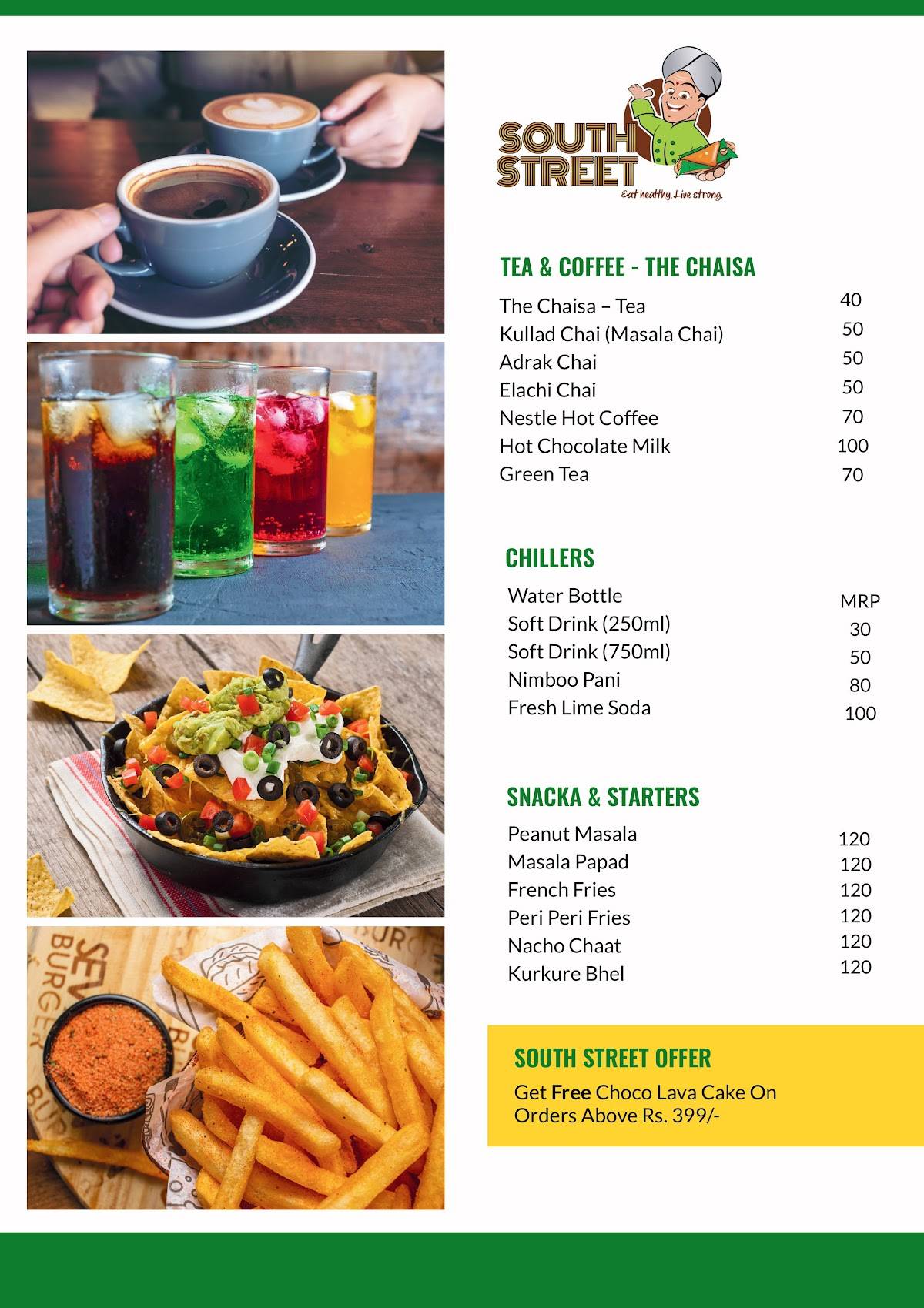 South Street menu