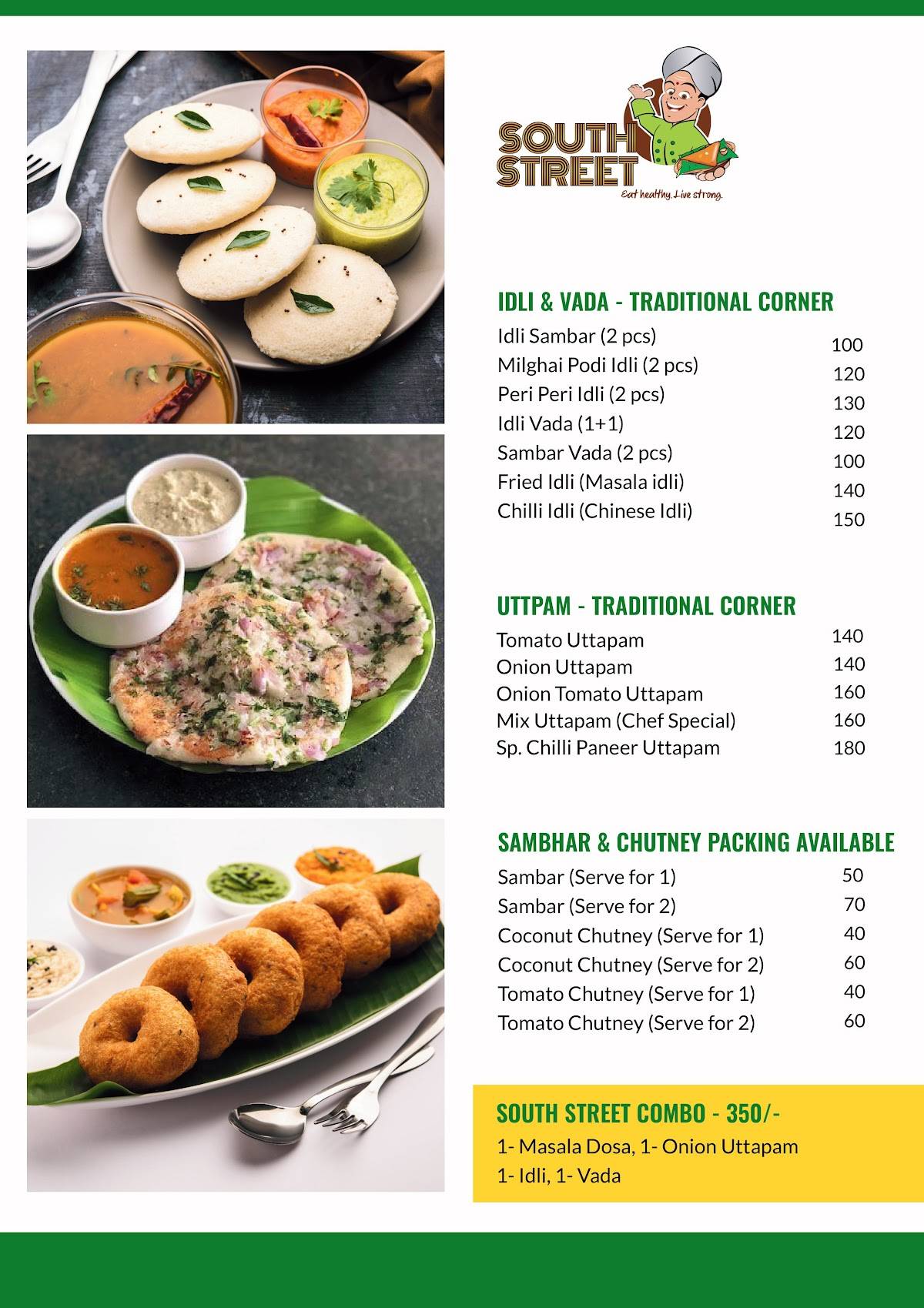 South Street menu