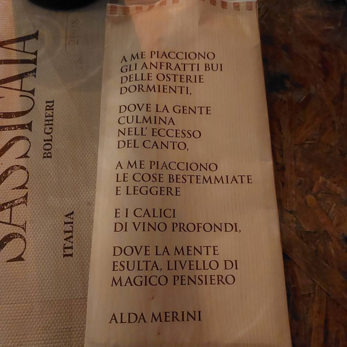 Menu di Spelonca Ristó 