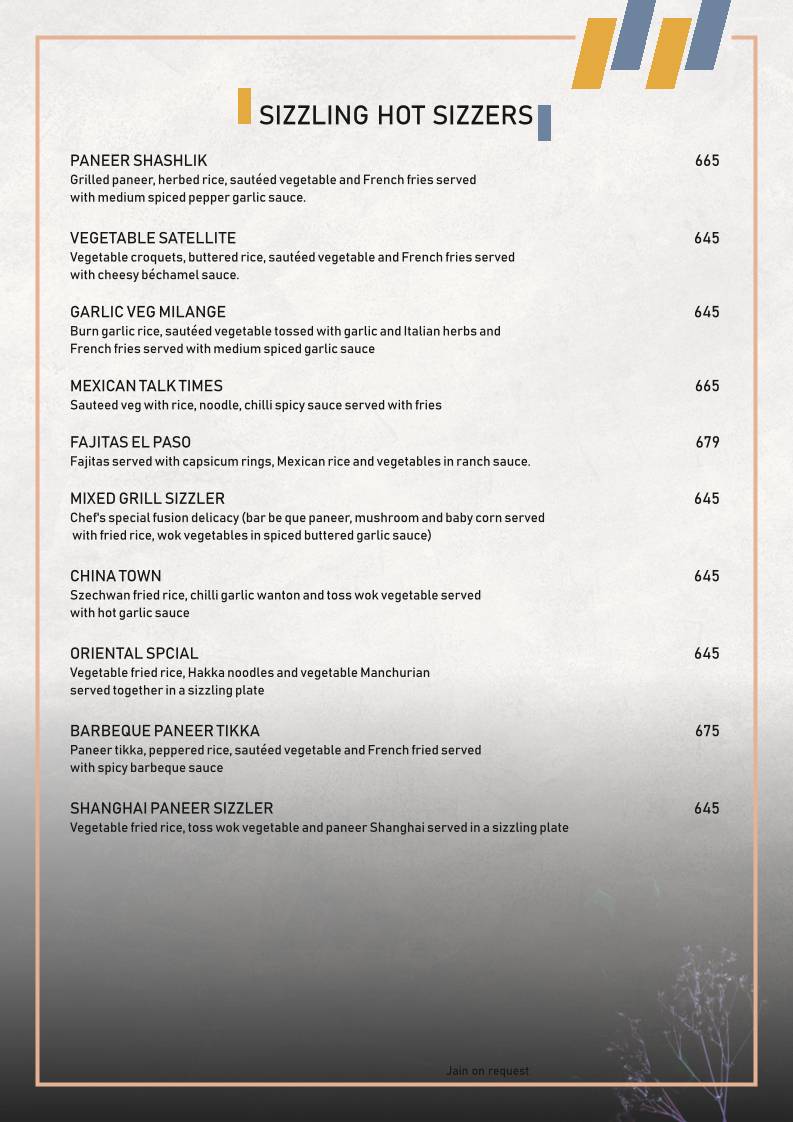 Spice Petals - a Fleet Restro & Banquet menu