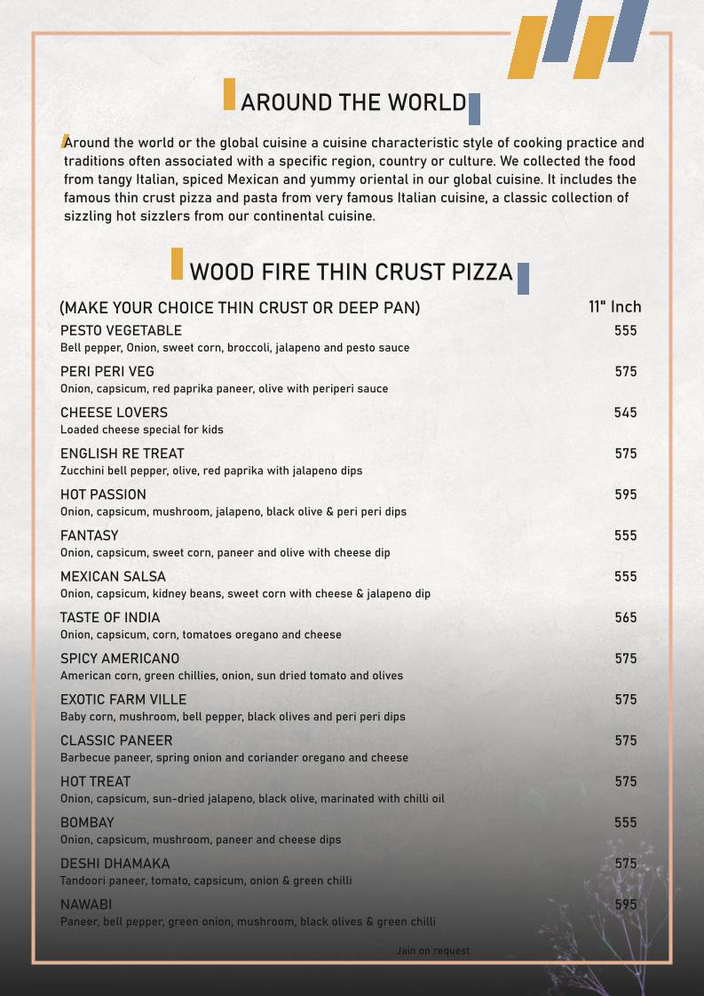 Spice Petals - a Fleet Restro & Banquet menu