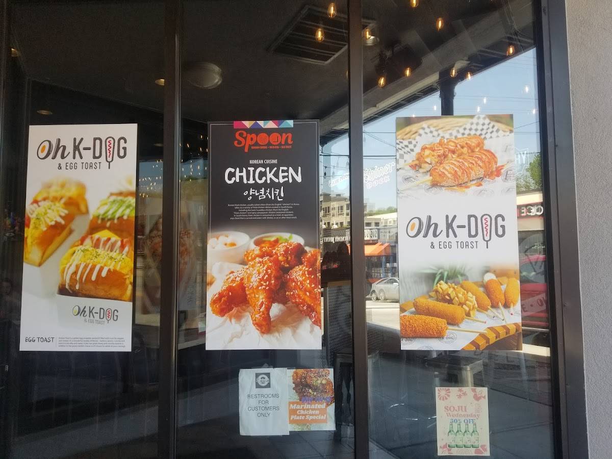 Menu at Spoon Fusion Korea Oh KDog restaurant, Fayetteville