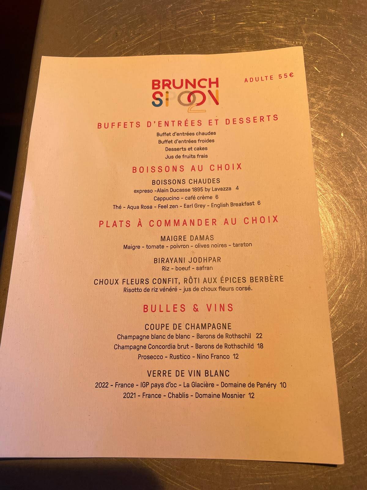 Menu de Spoon