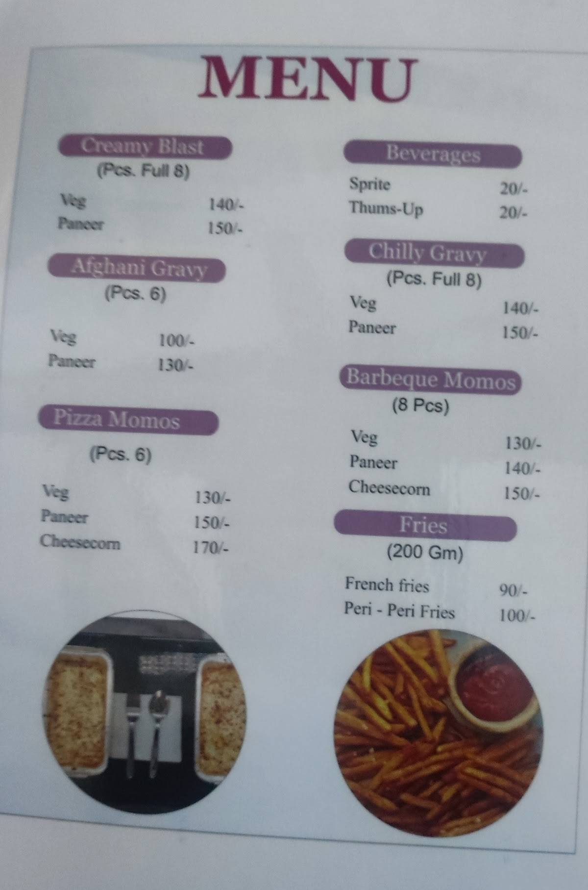 Starving cafe menu