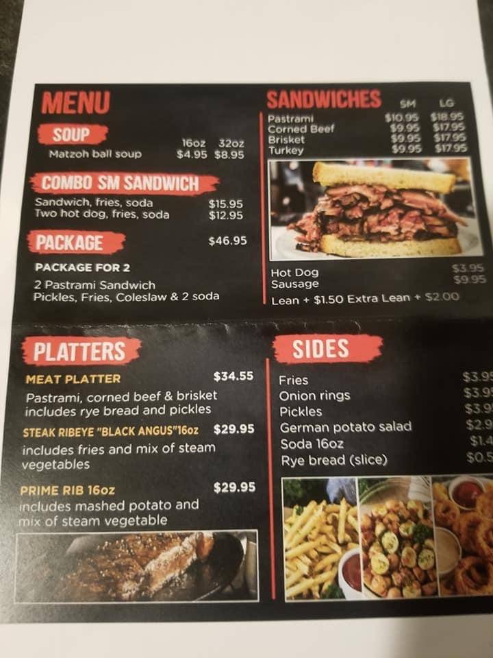 Menu at Pastrami Grill Bistro steakhouse, Garfield