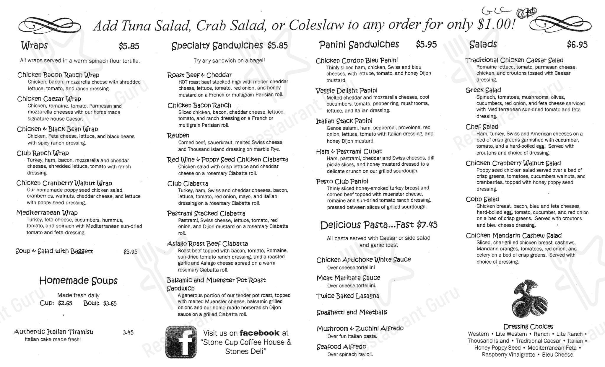 Menu At Stone Cup Coffee House Stone s Deli Escanaba menu-at-stone-cup-coffee-house-stone-s-deli-escanaba