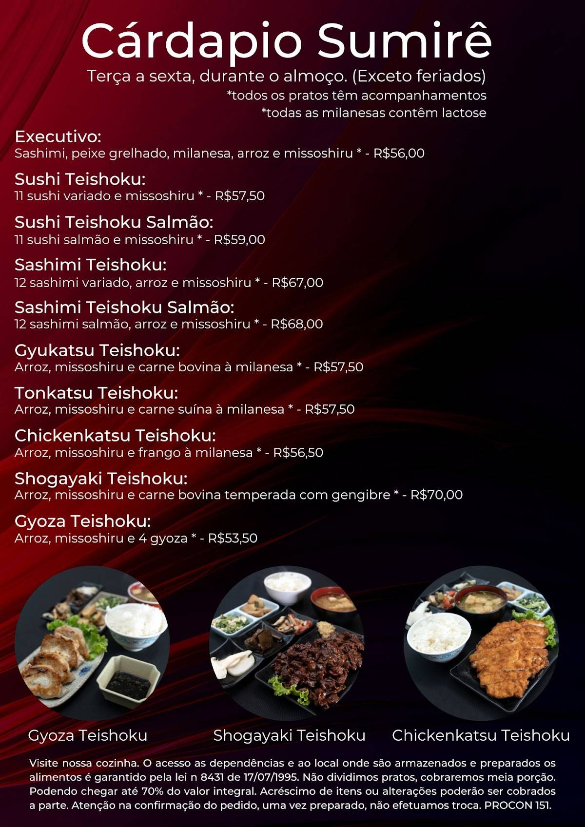 Sumirê Japanese Restaurant cardápio