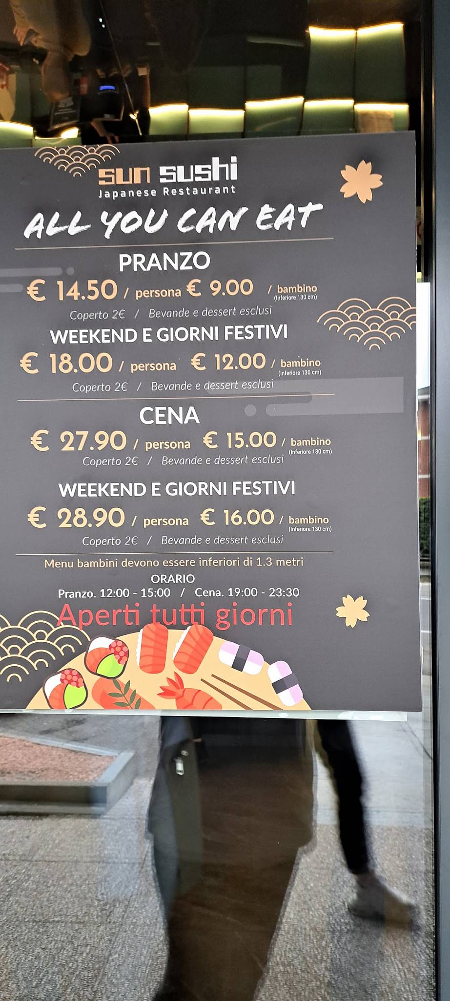 Menu di Sun Sushi 