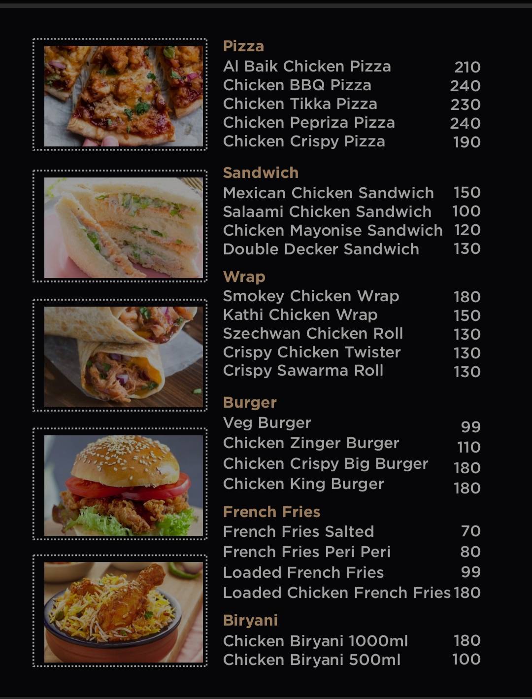 Al Baik menu