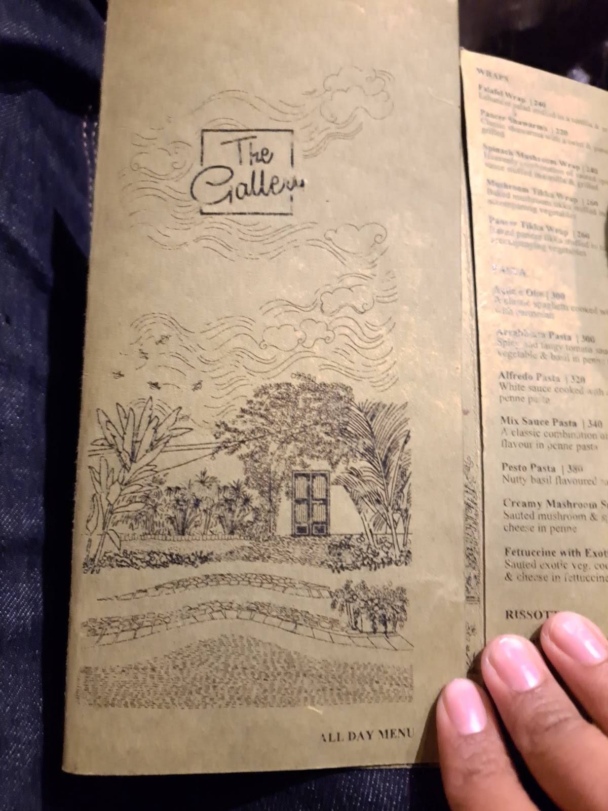The Gallery Cafe menu