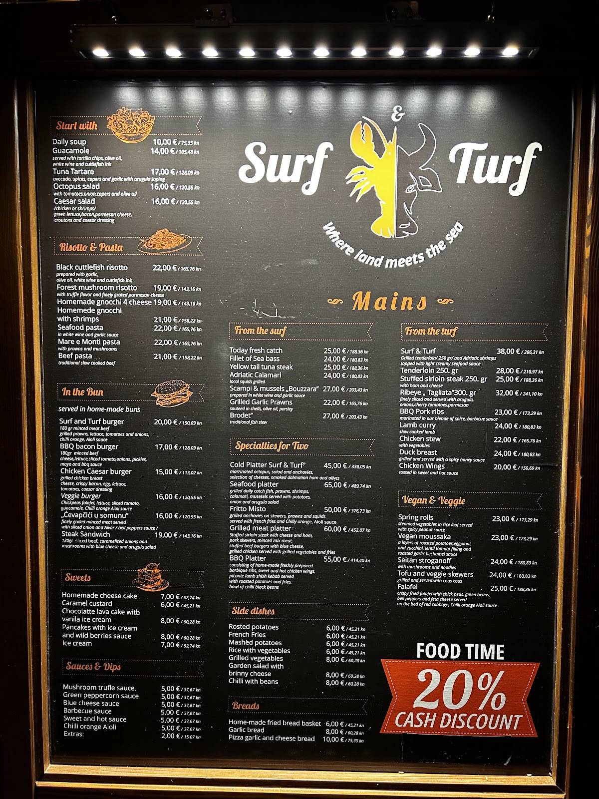 Menu di Surf & Turf 