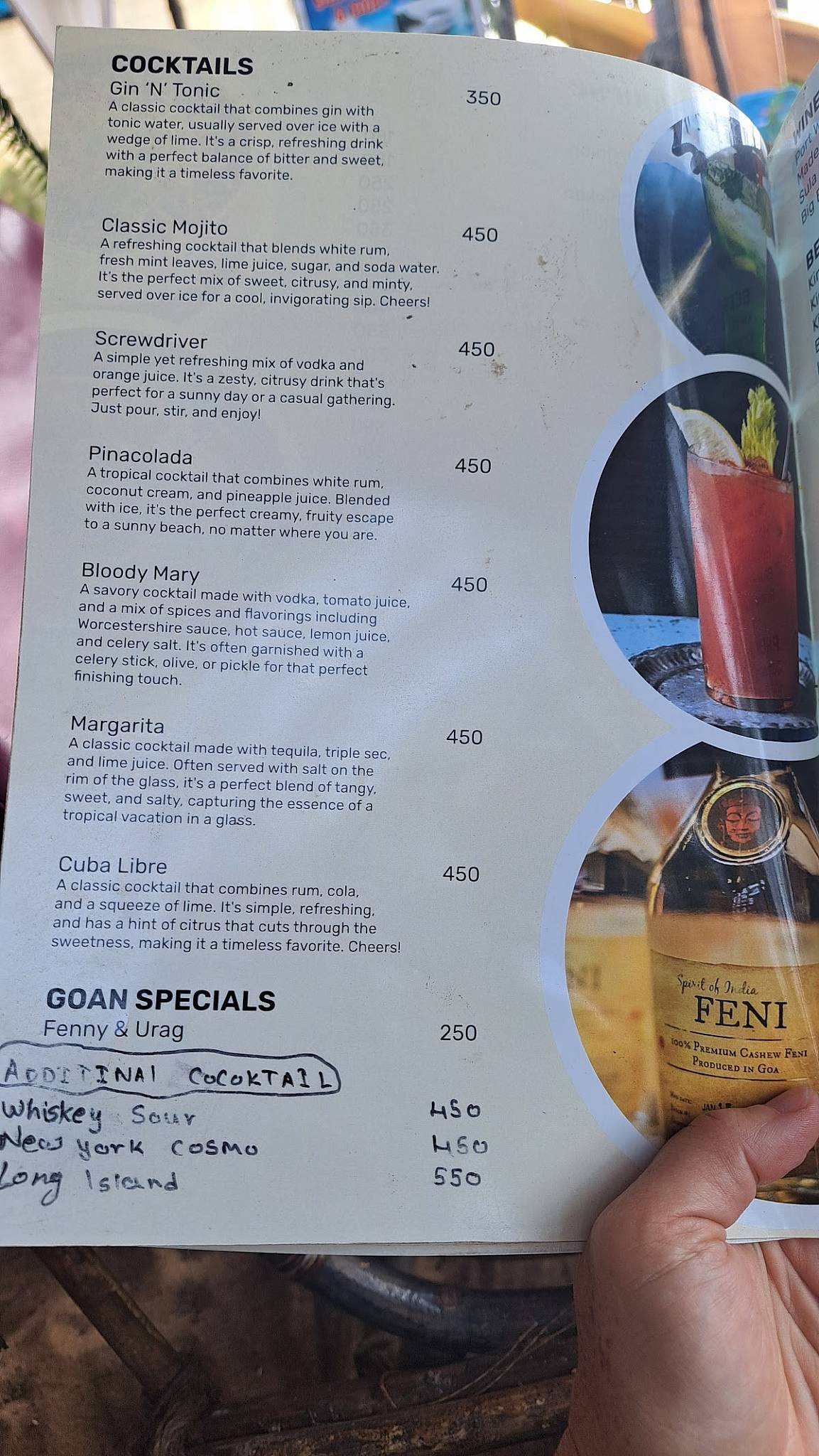 Surya Beach Cafe Galgibagh menu