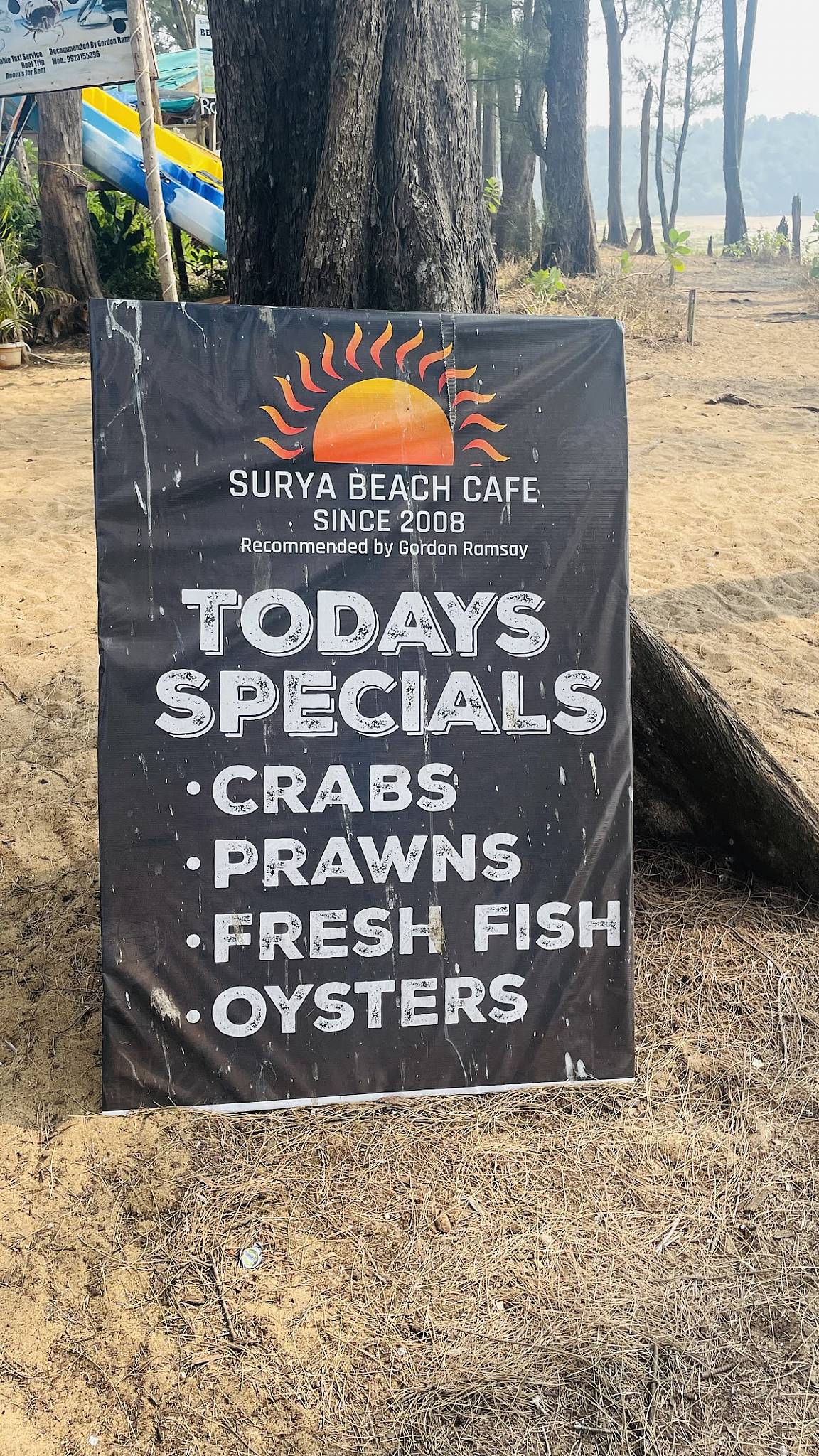 Surya Beach Cafe Galgibagh menu